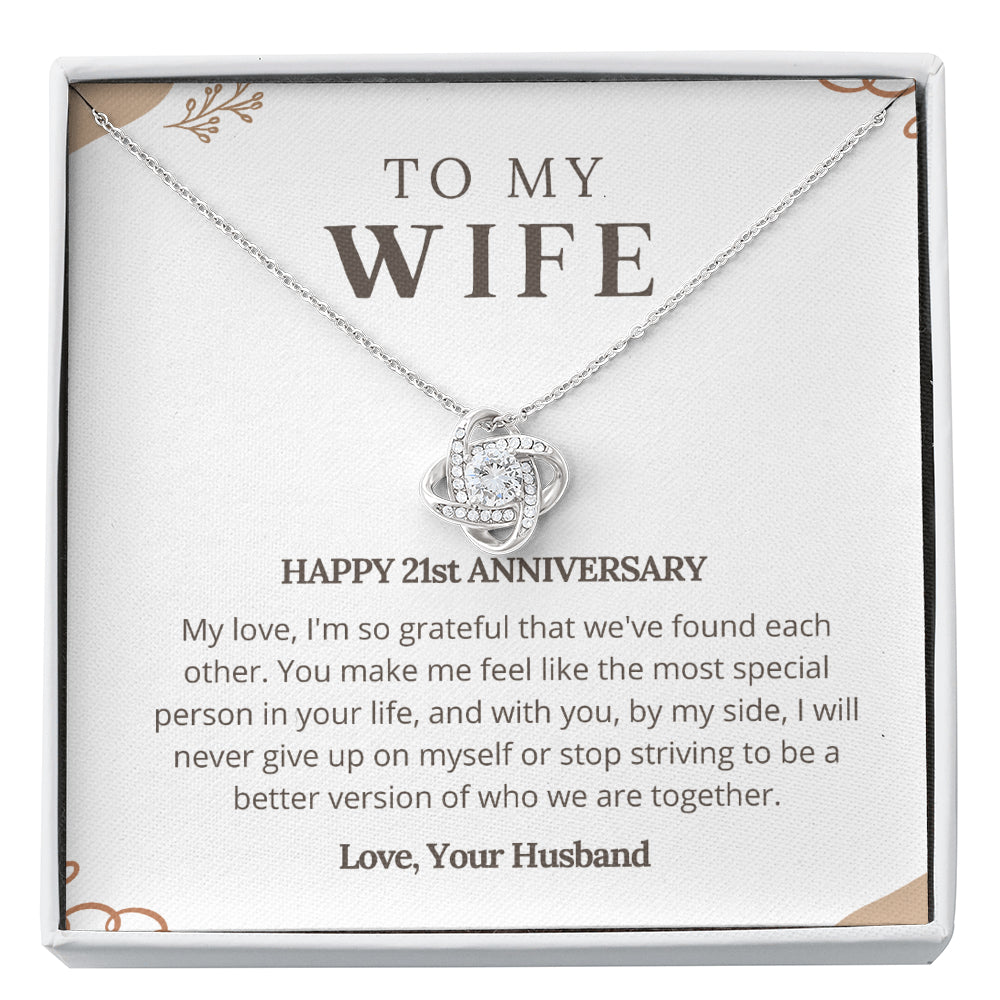 21st Anniversary Love Knot Necklace