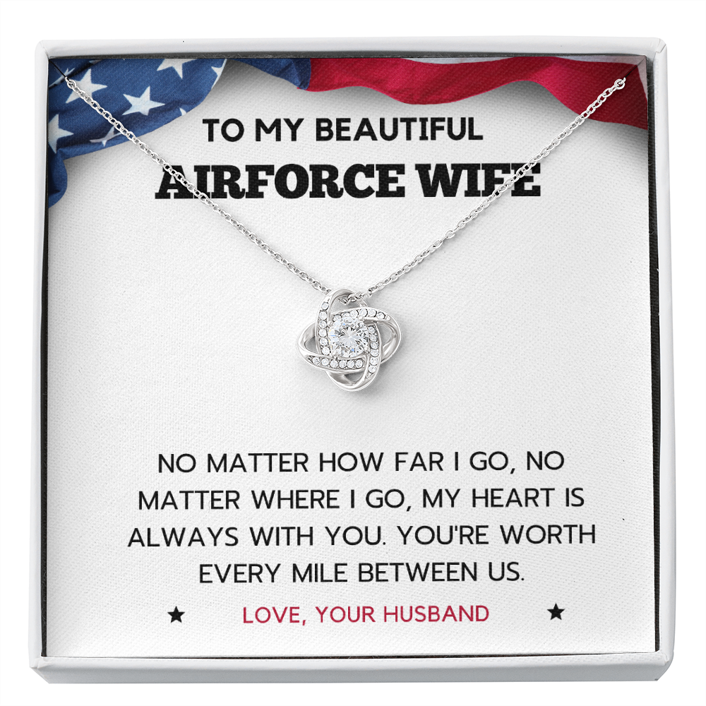 Air Force Wife Necklace, Gifts For Airforce Wife, USAF Deployment , Homecoming, Mother's Day Gift, Birthday, Graduation, Long Distance