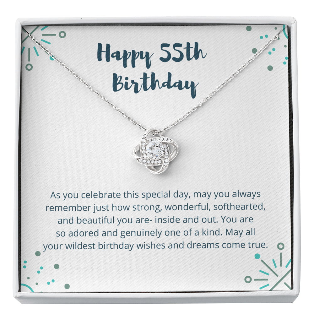 55th Birthday Love Knot Necklace
