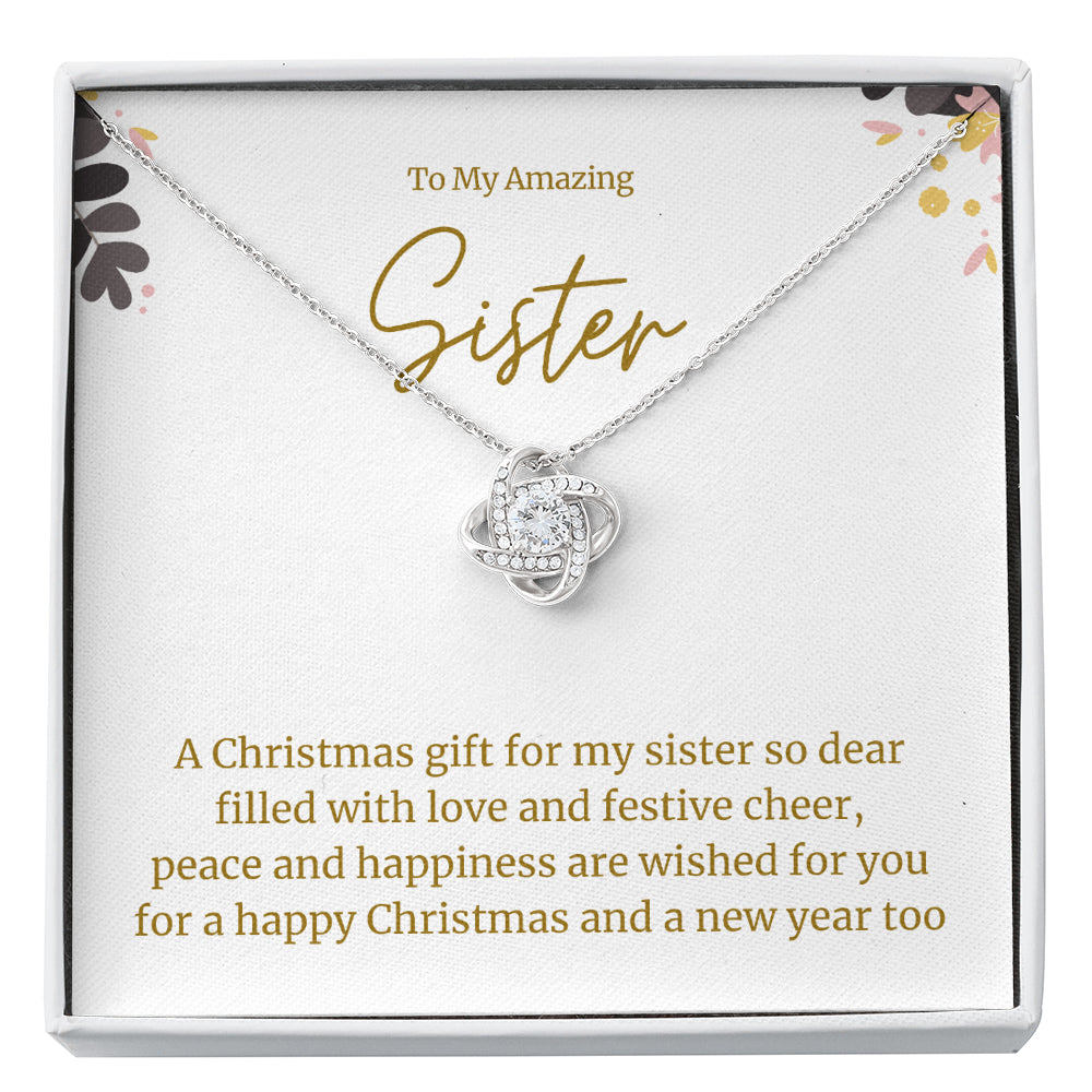 Love Knot Necklace, Christmas Gift for Sister, Best Sister Gift , Sister Christmas Gift ideas, Best Christmas Present for Sister