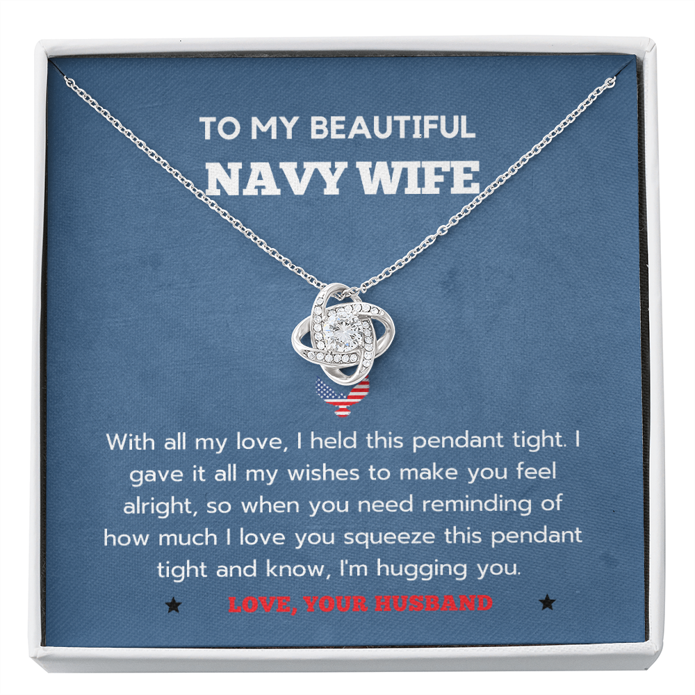 Navy Wife Message Card Necklace, Deployment Gift, Sentimental Gifts, Mother's Day Gift for Navy Wife, Anniversary Gift for Navy Wife