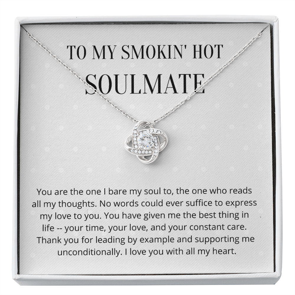 Soulmate Valentines day Message 4 Love Knot Necklace