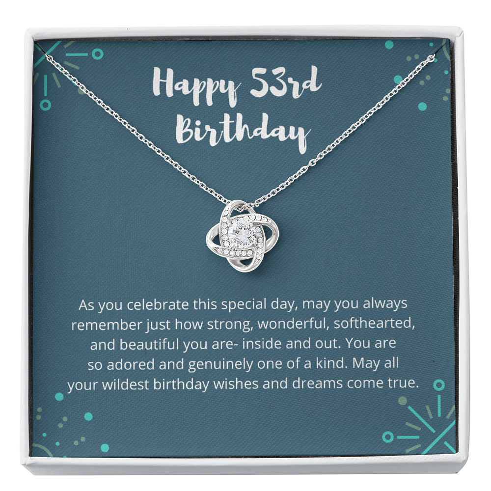 53rd Blue Love Knot Necklace