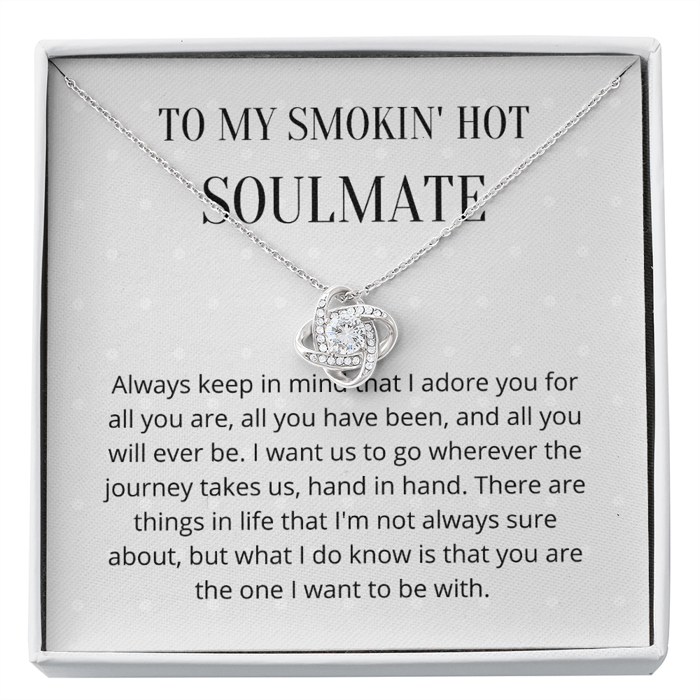 Soulmate Valentines day Message 3 Love Knot Necklace