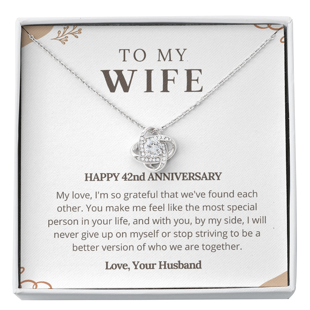 42nd Anniversary Love Knot Necklace