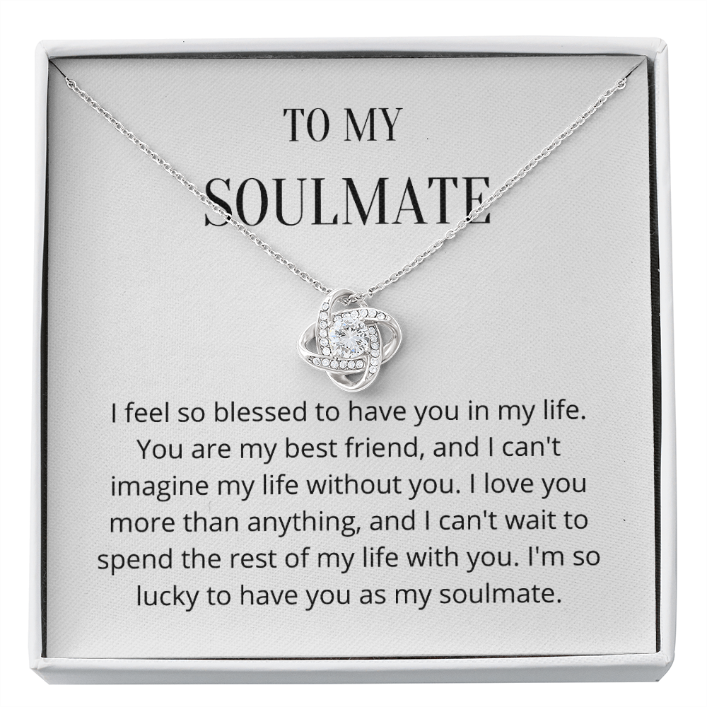 Soulmate Valentines day Message 6 Love Knot Necklace