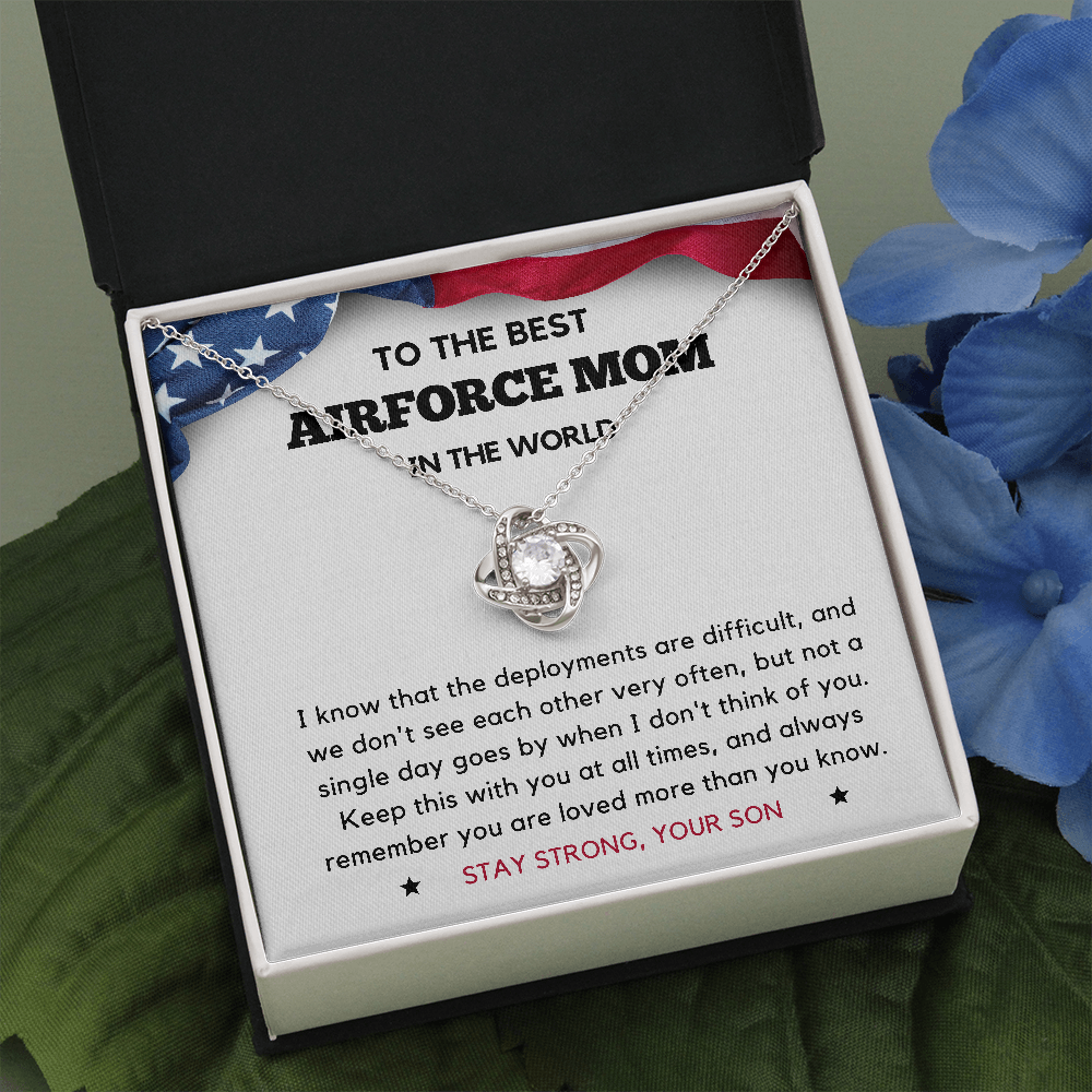 Gift For Air Force Mom, USAF Gift Airman Mother, Necklace Gift Set, Deployment Gift, Military Mama Gifts, Long Distance Gift, Mother's Day Gift
