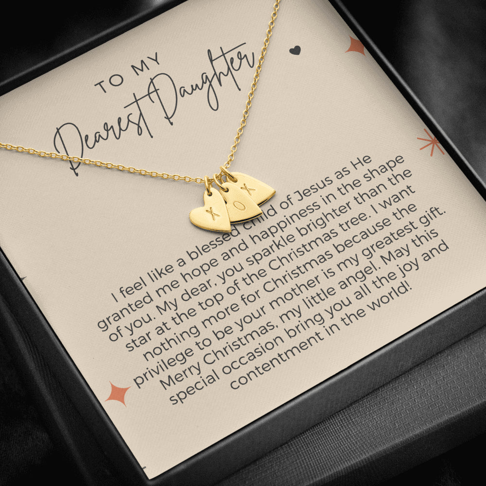 Dearest Daughter 2 Personalized Initial Necklace