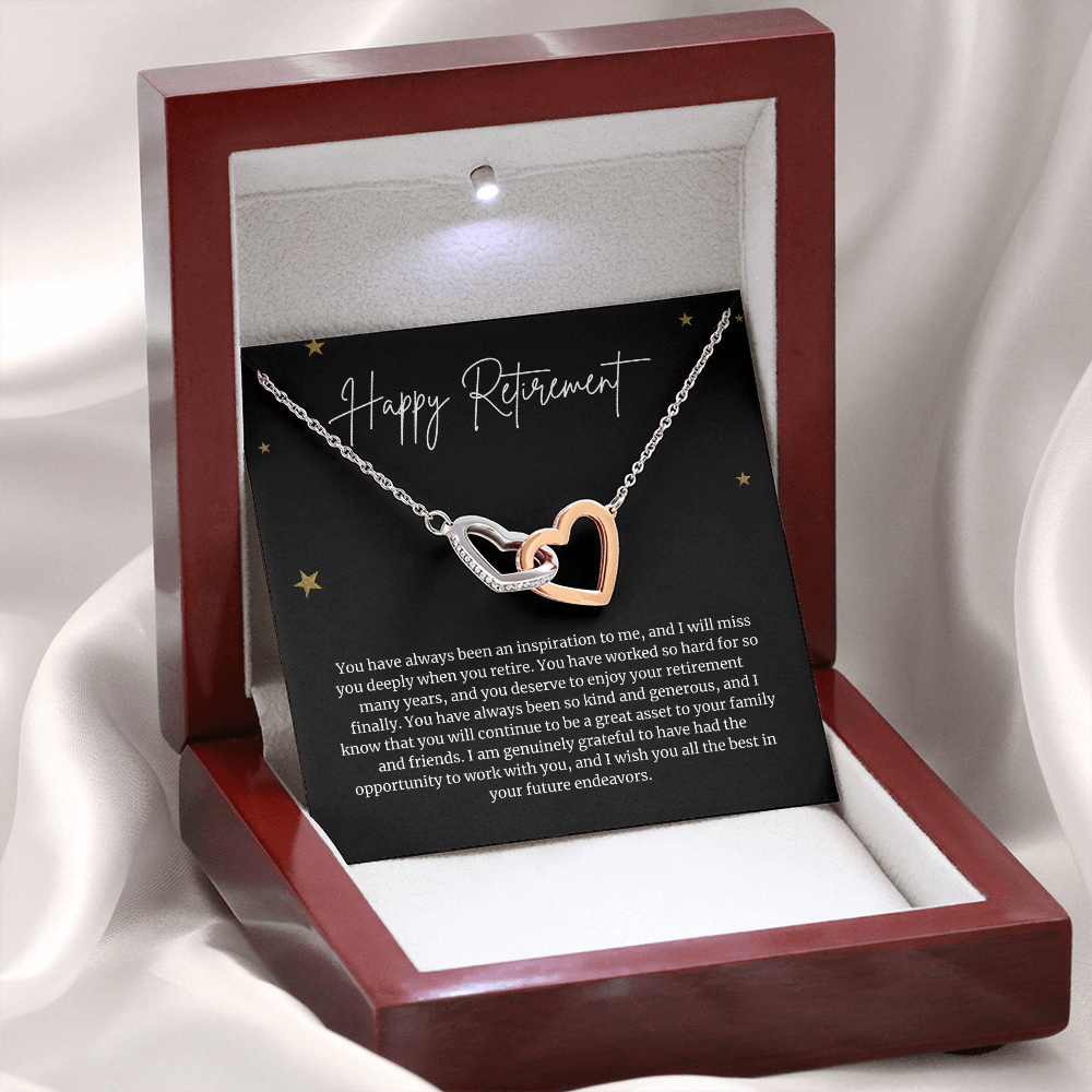 Retirement Necklace Gift 2 Interlocked Necklace