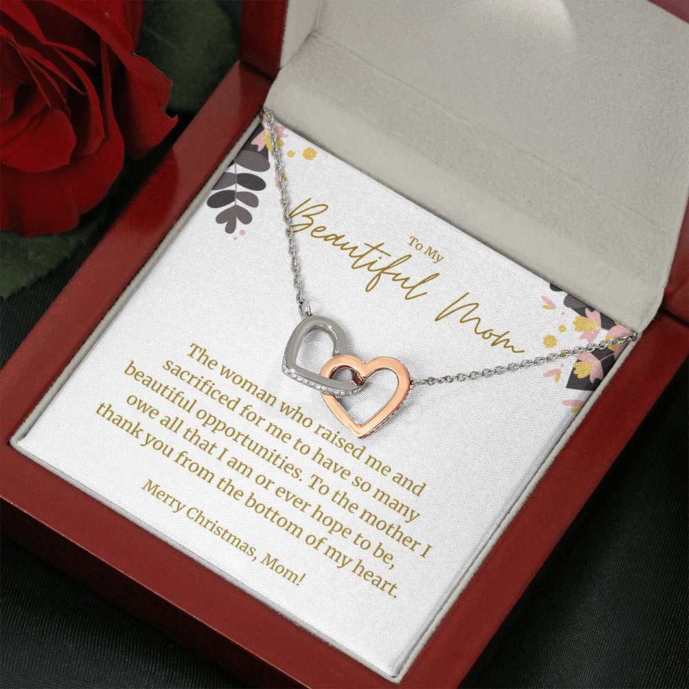 Interlocked Heart Necklace, Christmas Gift for Mom, Mom Birthday Gift, Gift for Mom, Mom Gift Idea, Best Mom Present