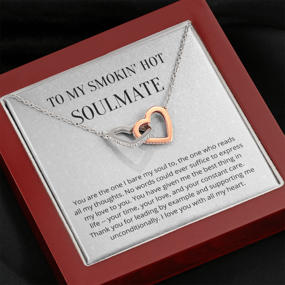 Soulmate Valentines day Message 4 Interlocked Necklace