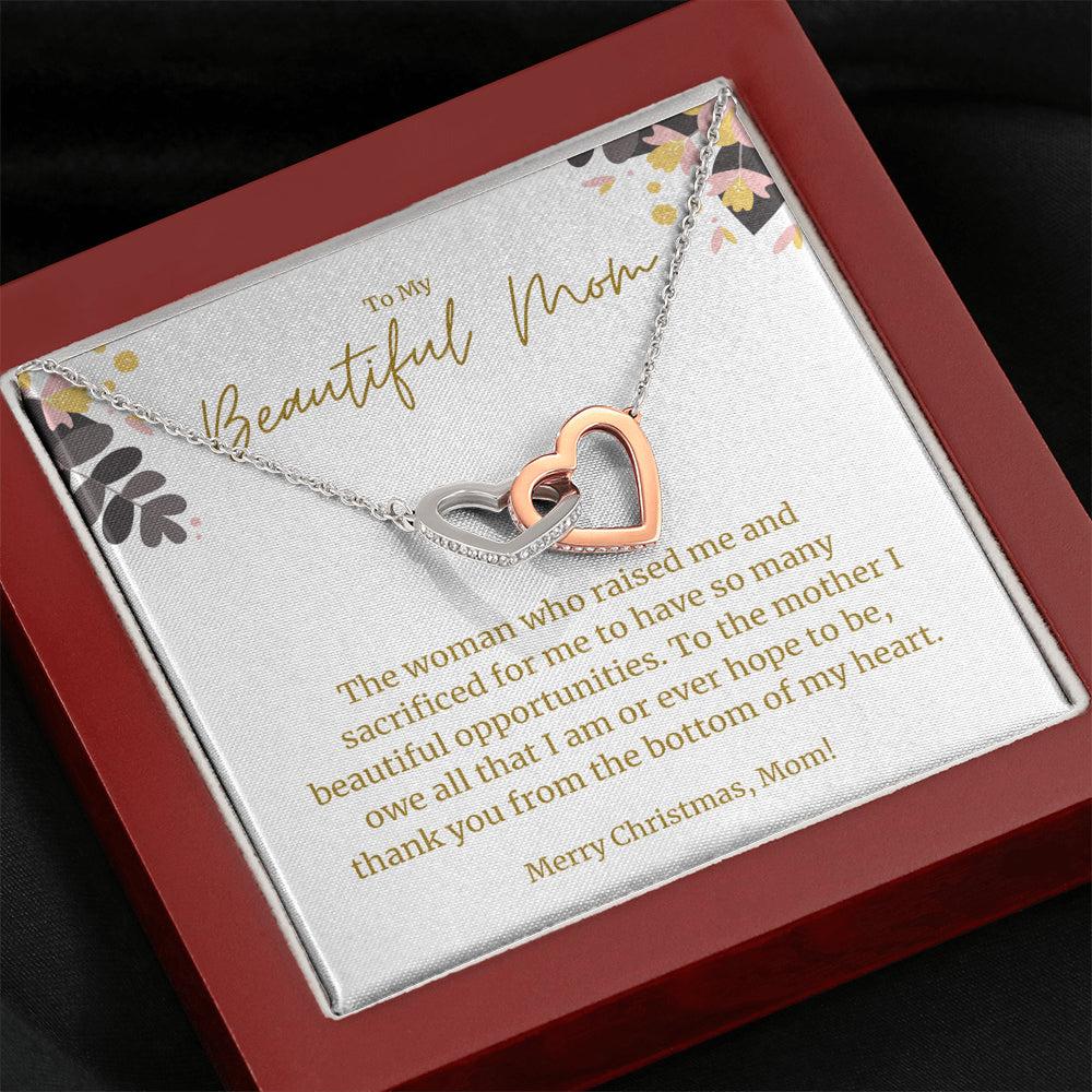 Interlocked Heart Necklace, Christmas Gift for Mom, Mom Birthday Gift, Gift for Mom, Mom Gift Idea, Best Mom Present