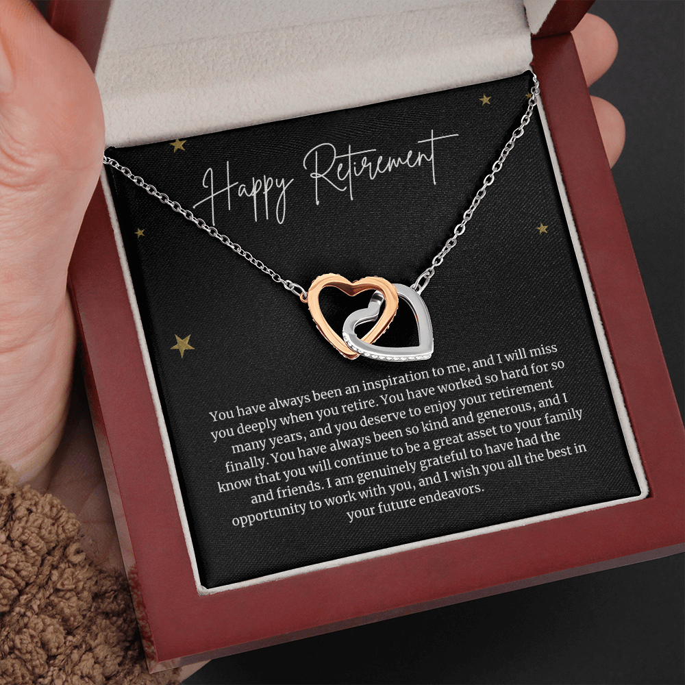 Retirement Necklace Gift 2 Interlocked Necklace