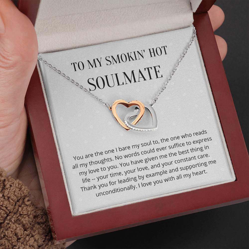 Soulmate Valentines day Message 4 Interlocked Necklace