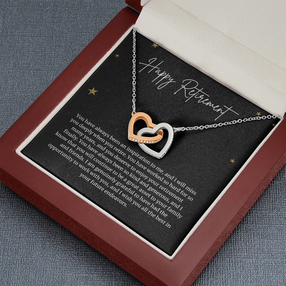 Retirement Necklace Gift 2 Interlocked Necklace
