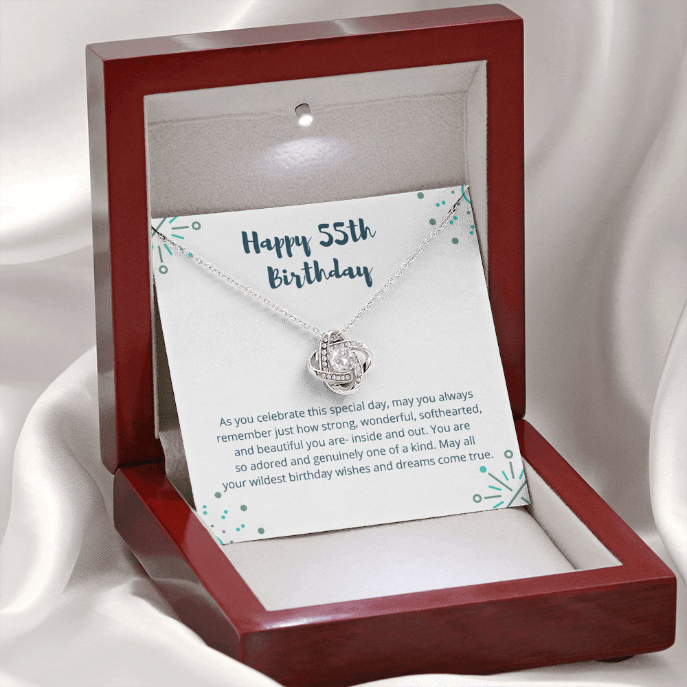 55th Birthday Love Knot Necklace