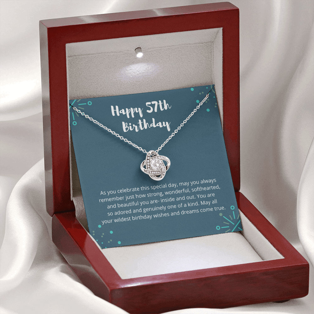 57th Blue Love Knot Necklace