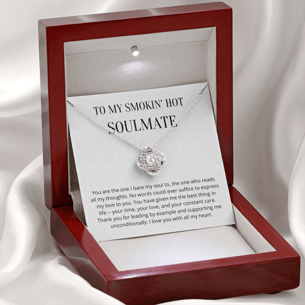Soulmate Valentines day Message 4 Love Knot Necklace