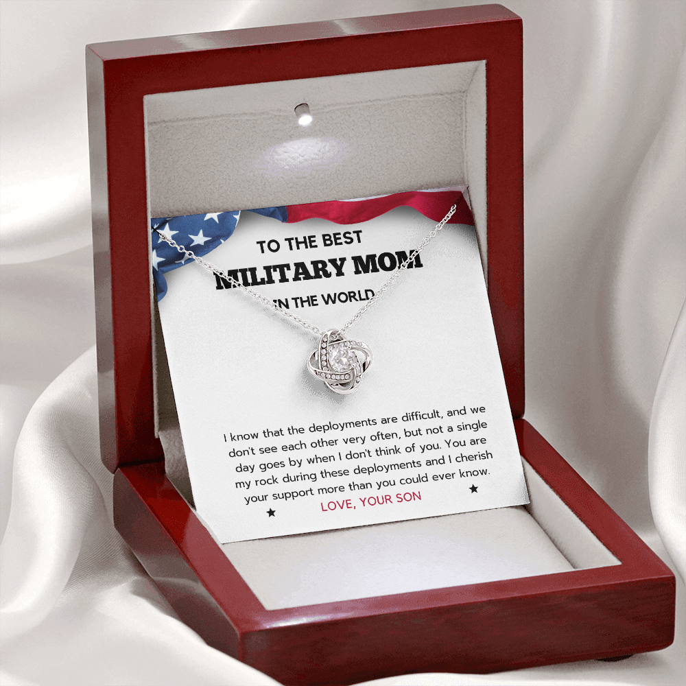 Gift For Military Mom, Mother's Day Gift, Deployment, Long Distance, Navy Mom Jewelry, Army Necklace, Son To Mom Gift, Air Force, USCG, USMC