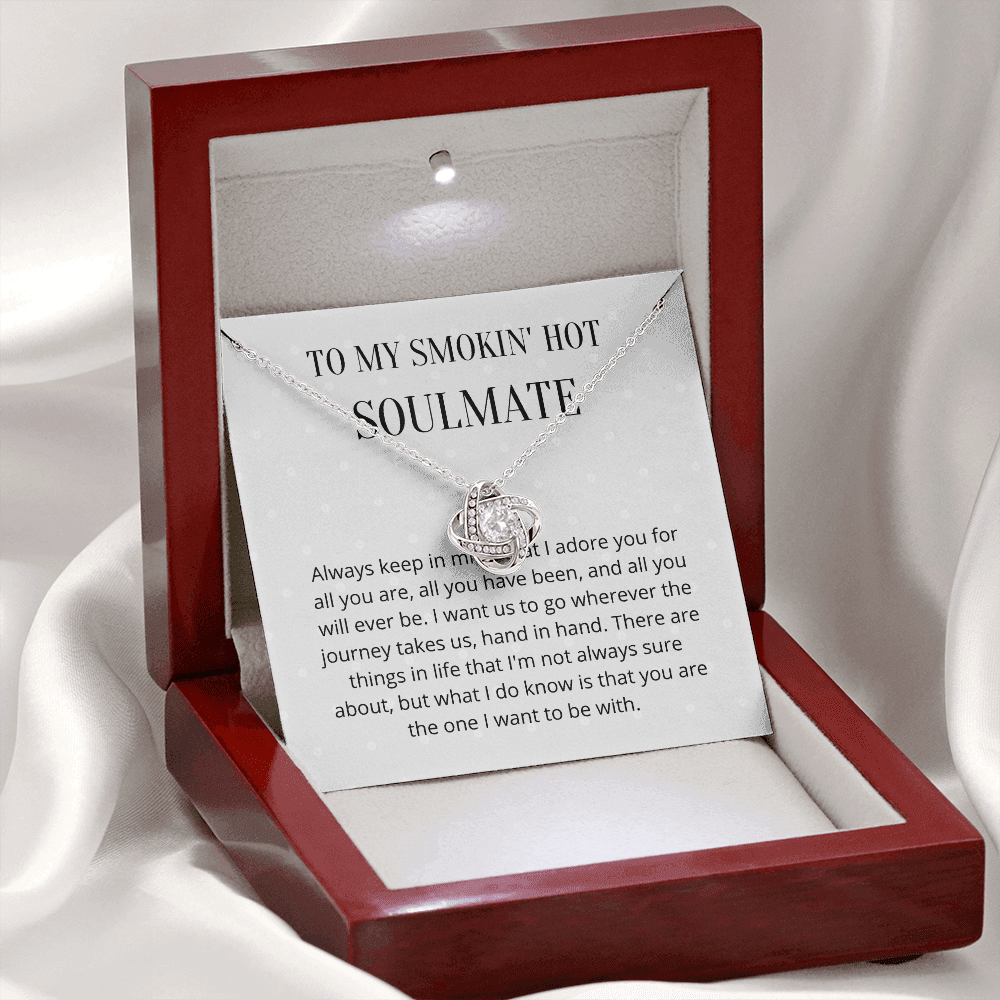 Soulmate Valentines day Message 3 Love Knot Necklace