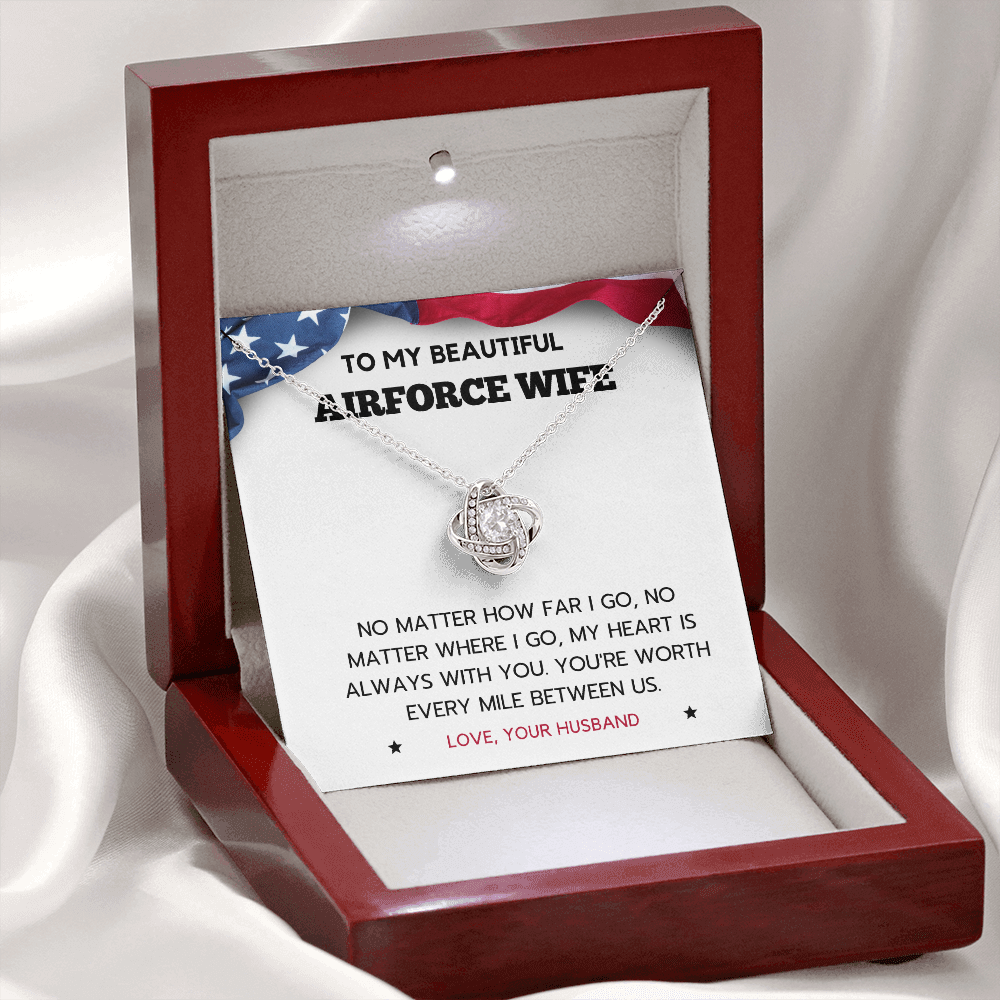 Air Force Wife Necklace, Gifts For Airforce Wife, USAF Deployment , Homecoming, Mother's Day Gift, Birthday, Graduation, Long Distance