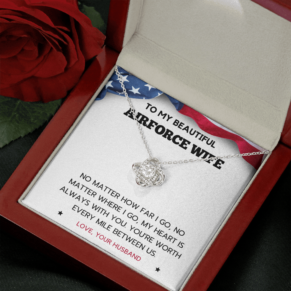 Air Force Wife Necklace, Gifts For Airforce Wife, USAF Deployment , Homecoming, Mother's Day Gift, Birthday, Graduation, Long Distance