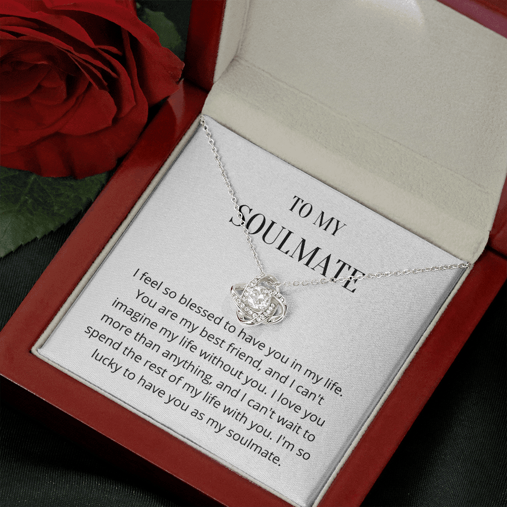 Soulmate Valentines day Message 6 Love Knot Necklace