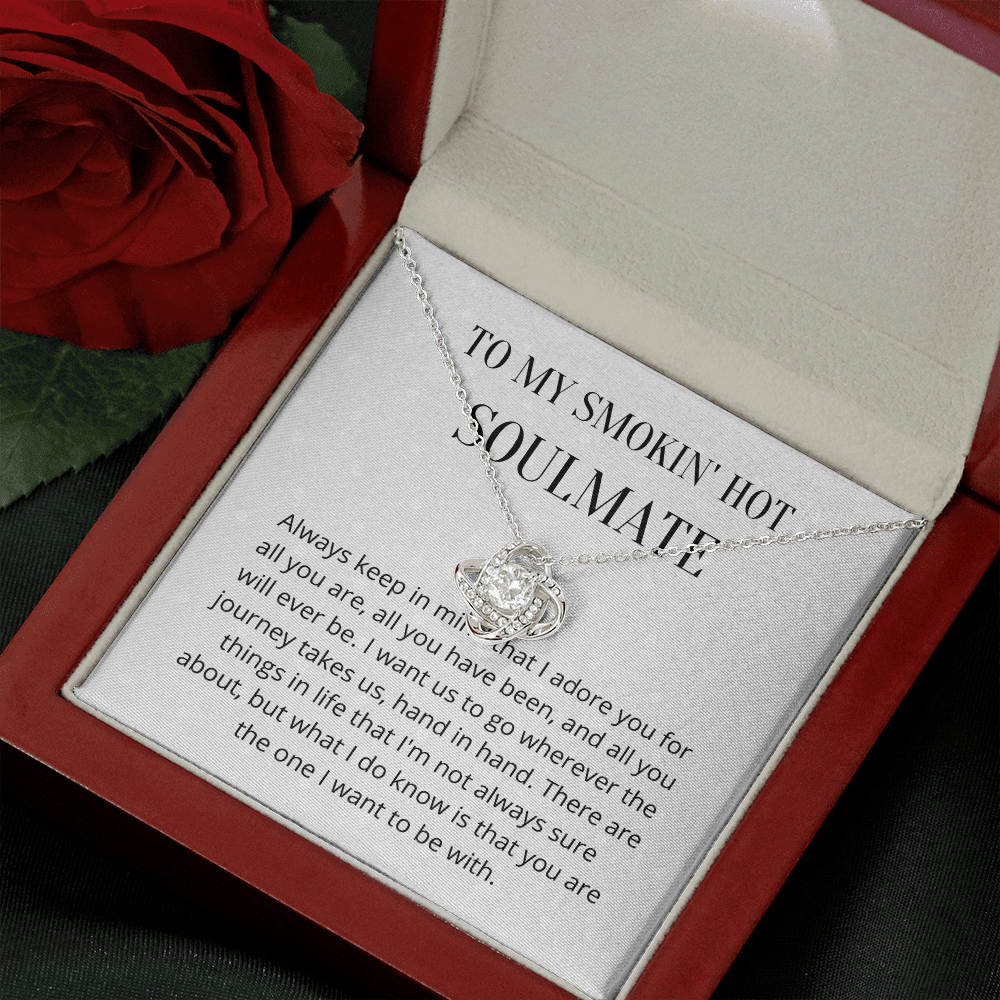 Soulmate Valentines day Message 3 Love Knot Necklace