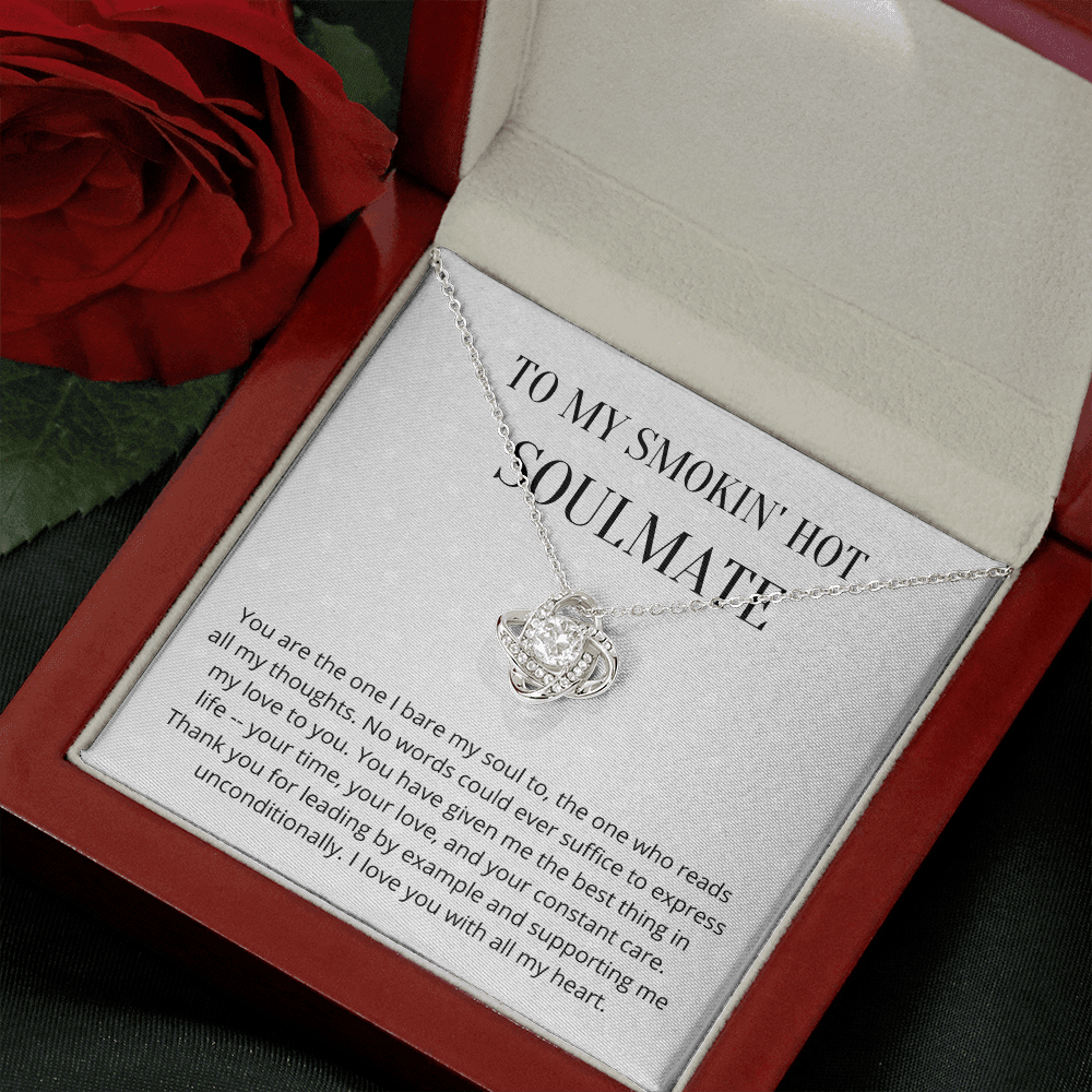 Soulmate Valentines day Message 4 Love Knot Necklace