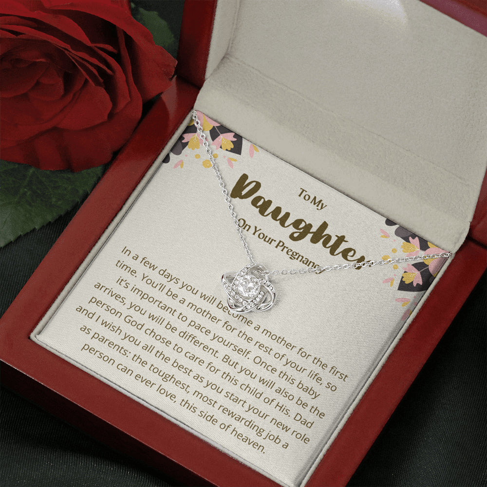 To My Daughter Love Knot Necklace