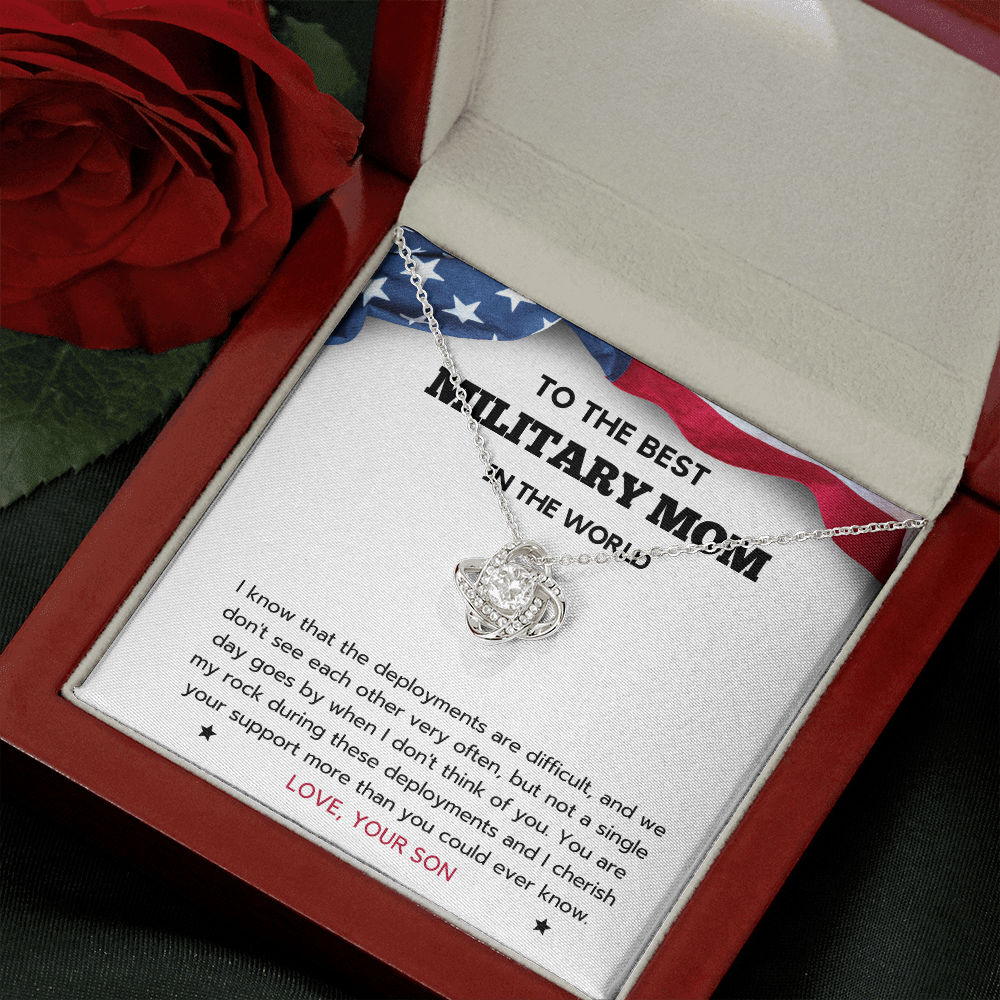 Gift For Military Mom, Mother's Day Gift, Deployment, Long Distance, Navy Mom Jewelry, Army Necklace, Son To Mom Gift, Air Force, USCG, USMC
