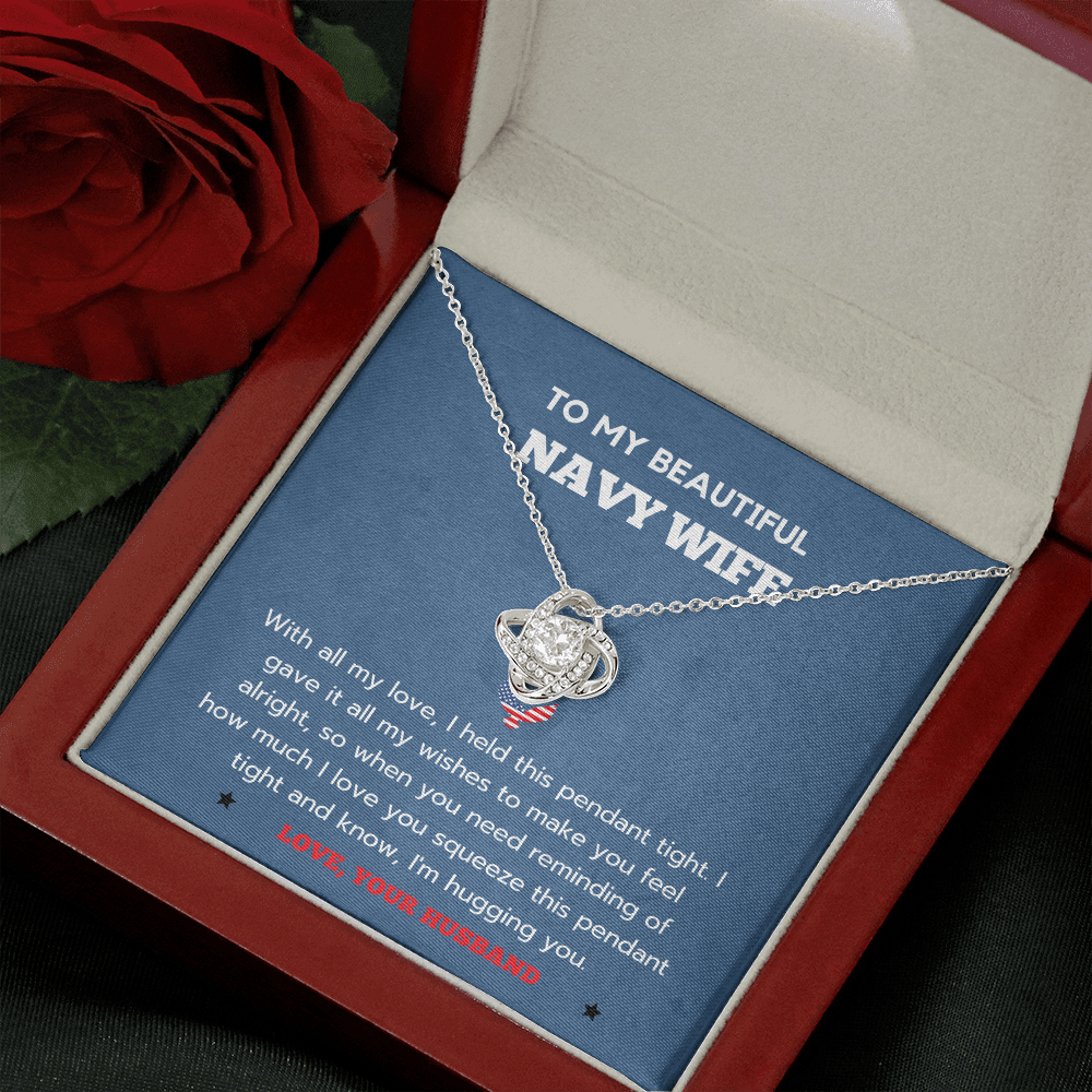 Navy Wife Message Card Necklace, Deployment Gift, Sentimental Gifts, Mother's Day Gift for Navy Wife, Anniversary Gift for Navy Wife