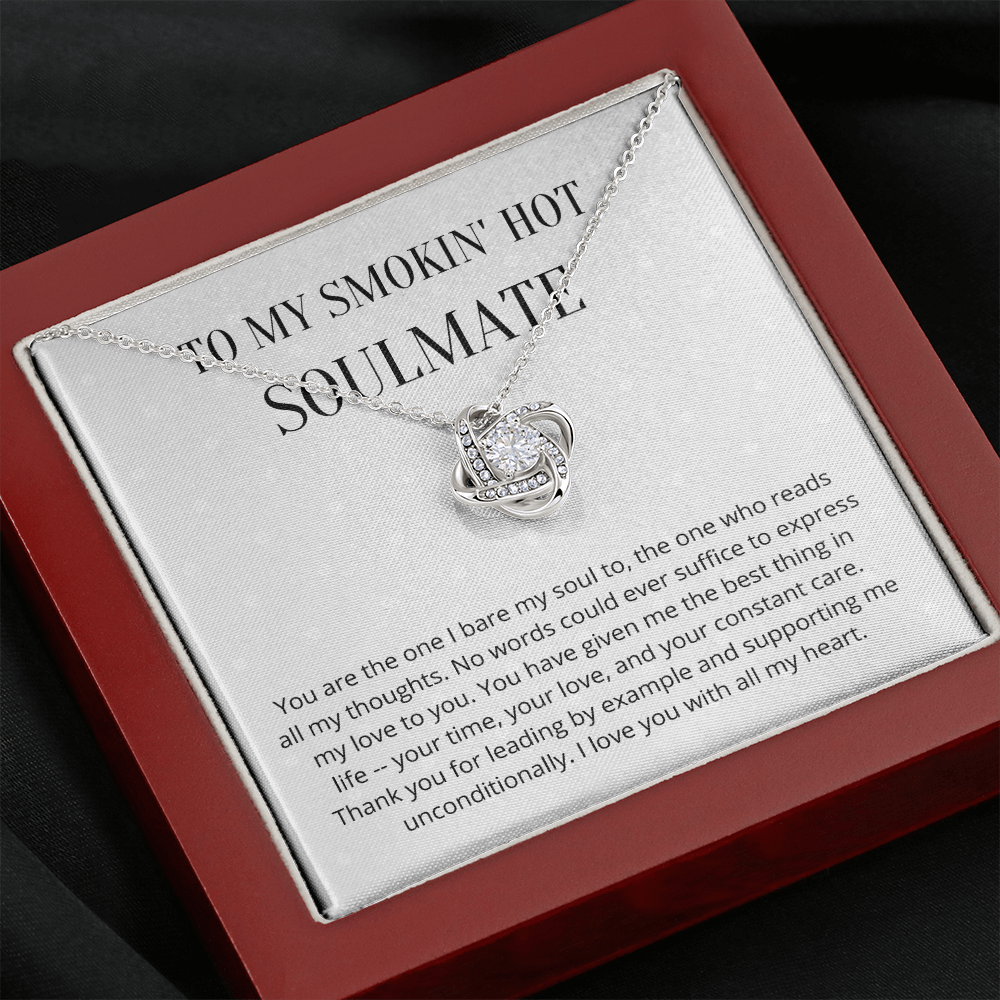Soulmate Valentines day Message 4 Love Knot Necklace