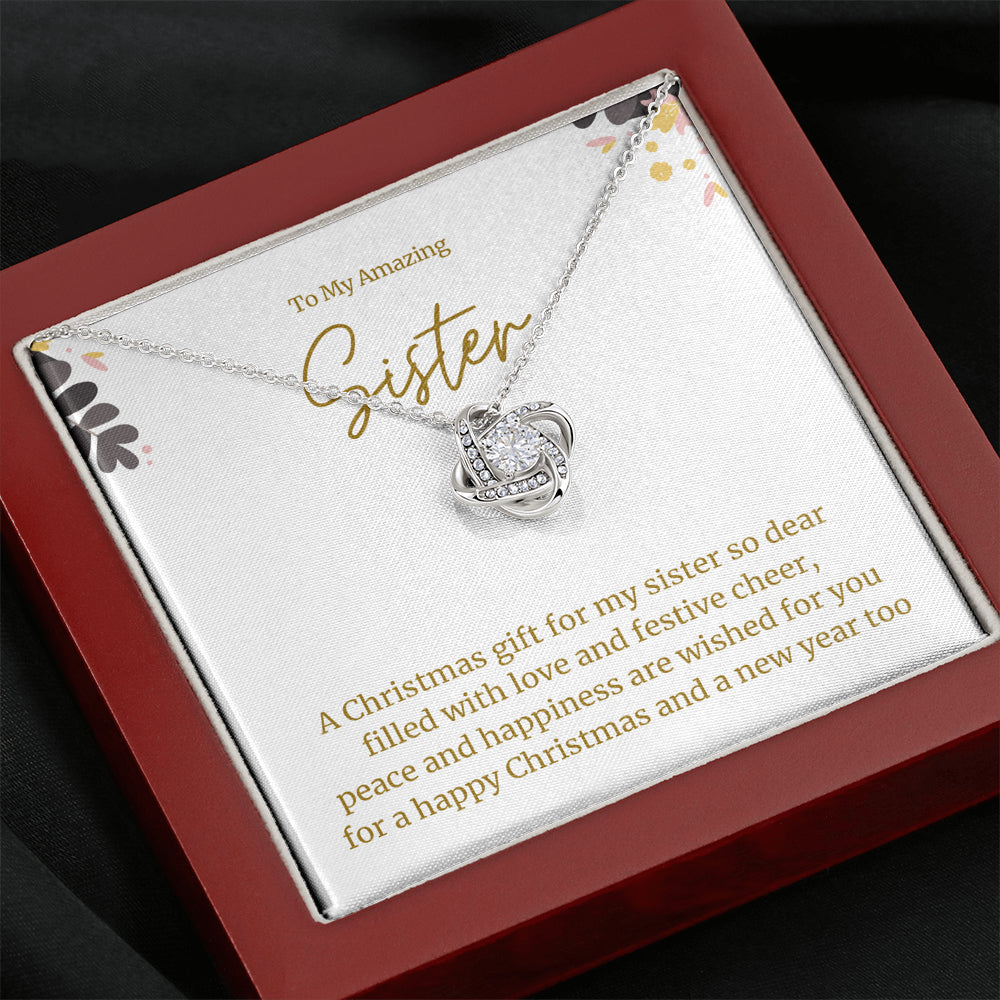 Love Knot Necklace, Christmas Gift for Sister, Best Sister Gift , Sister Christmas Gift ideas, Best Christmas Present for Sister