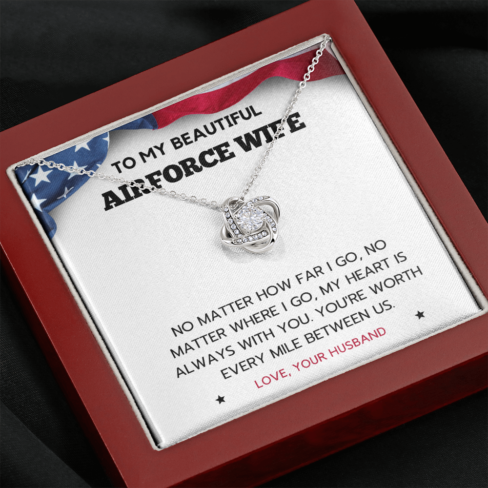 Air Force Wife Necklace, Gifts For Airforce Wife, USAF Deployment , Homecoming, Mother's Day Gift, Birthday, Graduation, Long Distance