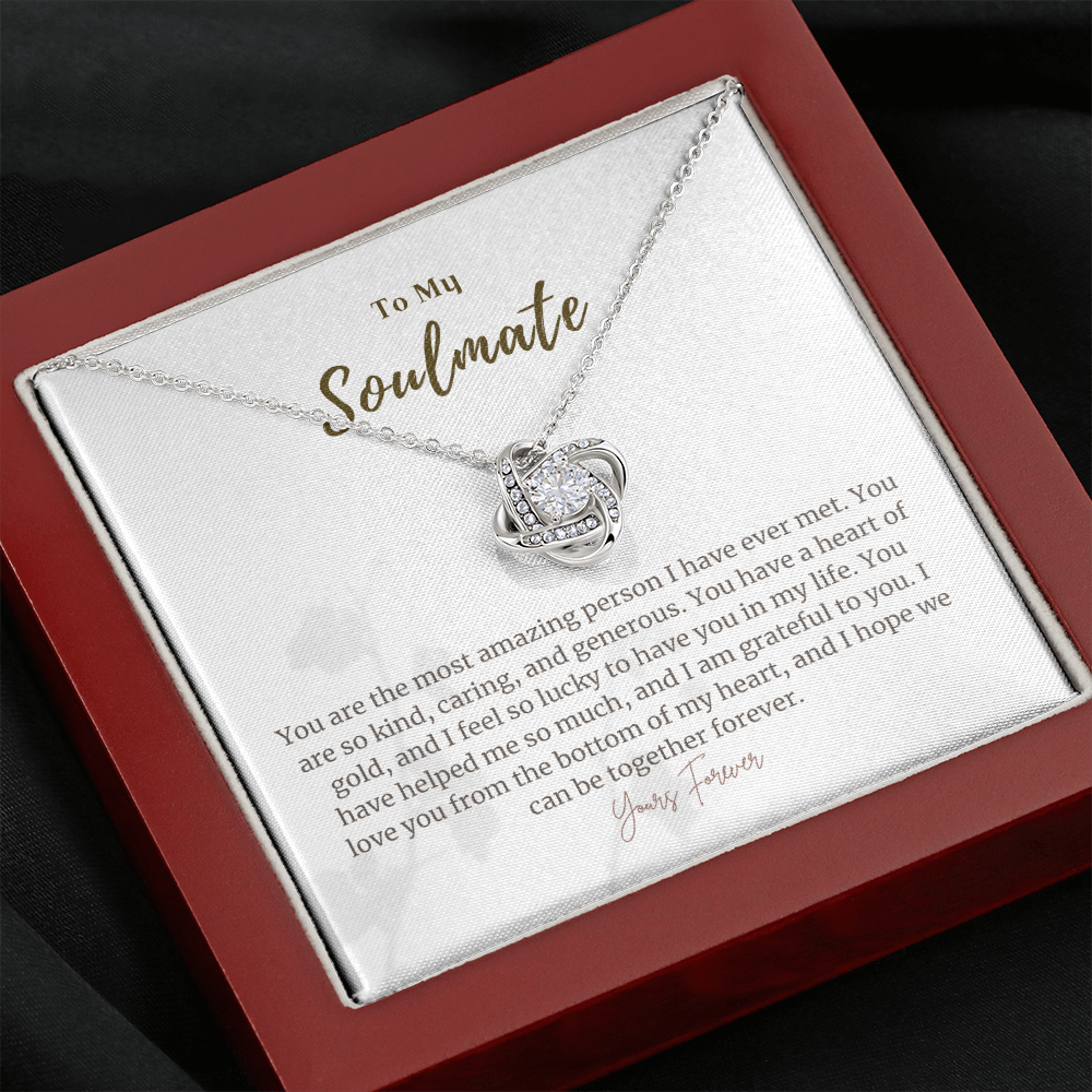 Soulmate Valentines day Message 16 Love Knot Necklace