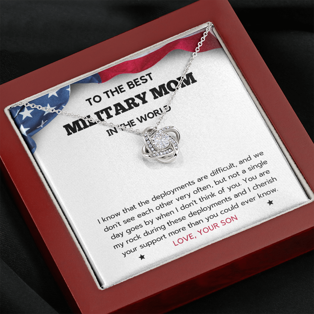 Gift For Military Mom, Mother's Day Gift, Deployment, Long Distance, Navy Mom Jewelry, Army Necklace, Son To Mom Gift, Air Force, USCG, USMC