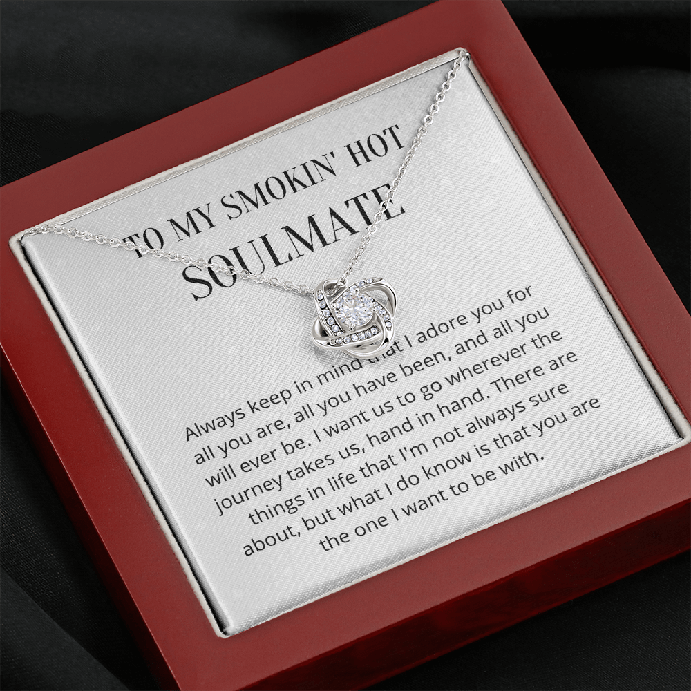 Soulmate Valentines day Message 3 Love Knot Necklace