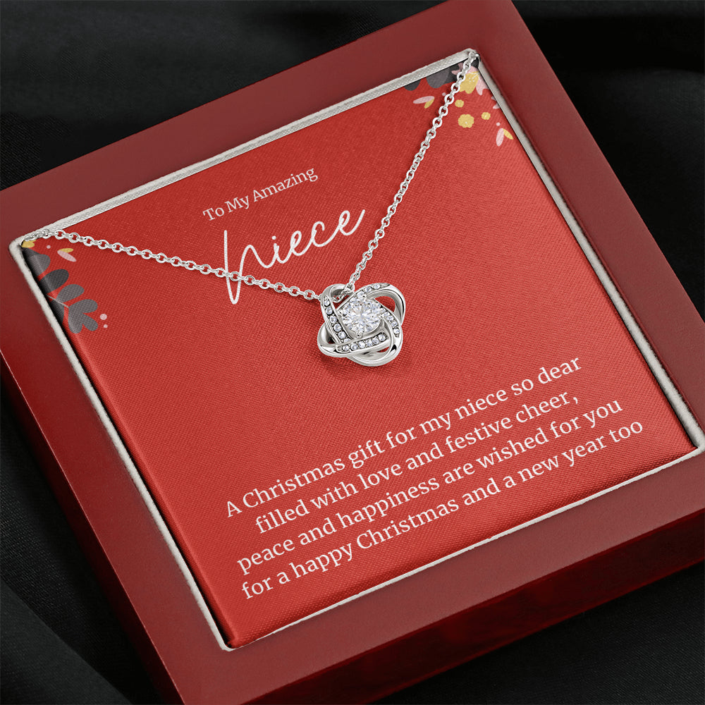 Love Knot Necklace, Christmas Gift for Niece, Best Niece Gift , Niece Christmas Gift ideas, Best Christmas Present for Niece