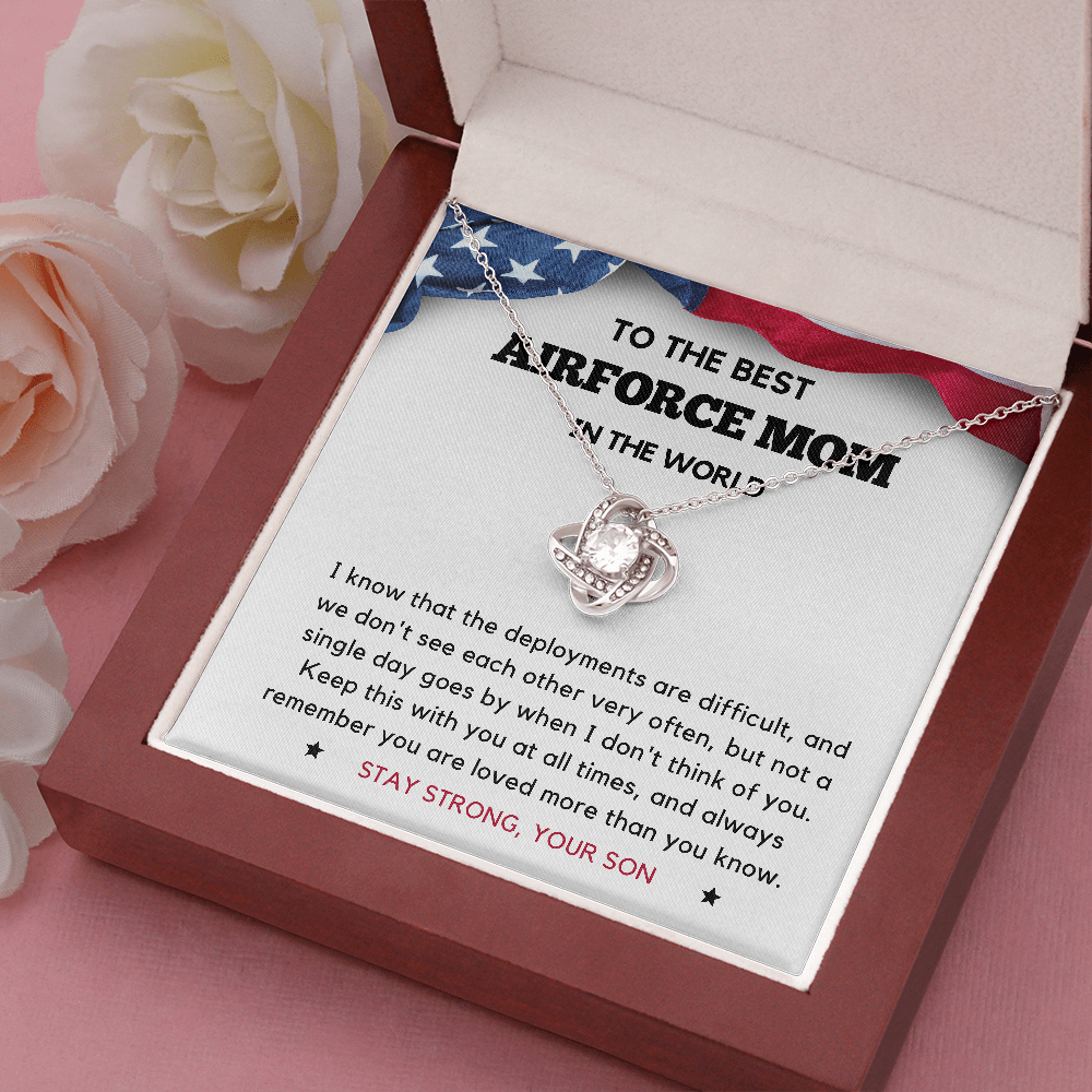 Gift For Air Force Mom, USAF Gift Airman Mother, Necklace Gift Set, Deployment Gift, Military Mama Gifts, Long Distance Gift, Mother's Day Gift